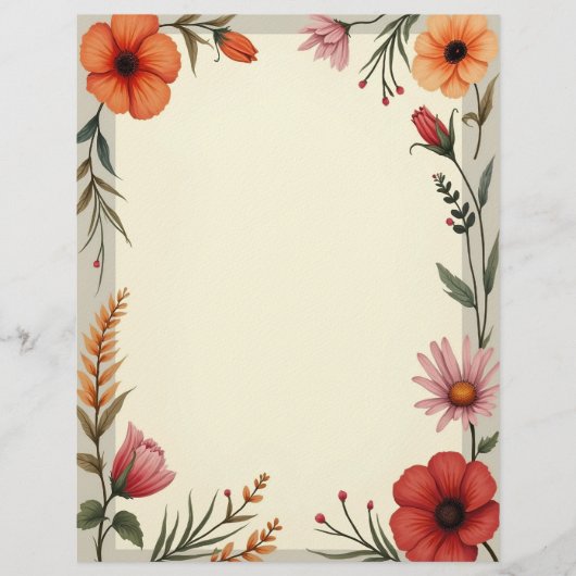 Boho Chic Stationery Paper レターヘッド (正面)