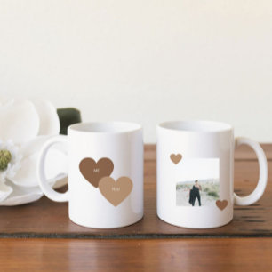 Boho Chic Terracottaバレンタインデーのカップルの写真 コーヒーマグカップ