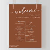 Boho Chic Terracotta DIY Wedding Welcome Timeline ポスター
