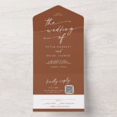 Boho Chic Terracotta QRコードインズ結婚ーズ オールインワン招待状 (内側)