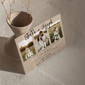 Boho Chic Three Photos ユニーク Collage結婚's 招待状