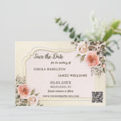 Boho Chic Watercolor Photo Save the Date Card セーブザデート (スタンド正面)