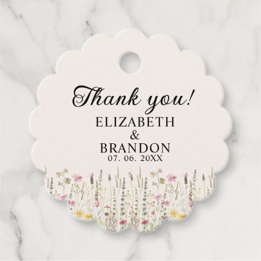 Boho Chic Wedding with Beige Flowers フェイバータグ (正面)