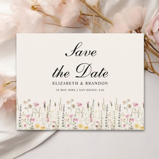 Boho Chic Wedding with Beige Flowers ポストカード