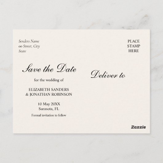 Boho Chic Wedding with Beige Flowers ポストカード (裏面)