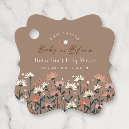 Boho Chic Wildflower Baby in Bloom Shower フェイバータグ (正面)
