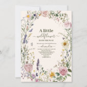 Boho Chic Wildflower  Baby Shower 招待状 (正面)