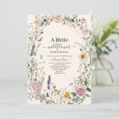 Boho Chic Wildflower  Baby Shower 招待状 (スタンド正面)