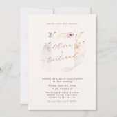 Boho Chic Wildflower Minimalist Garden Wedding 招待状 (正面)