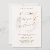 Boho Chic Wildflower Minimalist Garden Wedding 招待状 (正面)