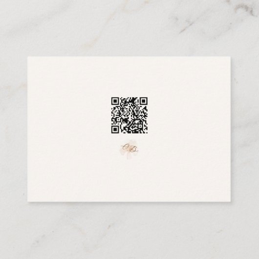 Boho Chic Wildflower Minimalist QR code Wedding エンクロージャーカード (裏面)