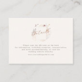 Boho Chic Wildflower Minimalist QR code Wedding エンクロージャーカード (正面)
