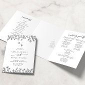 Boho Chic Wildflower Monogram Wedding 三つ折りプログラム