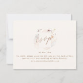 Boho Chic Wildflower QR Code Wedding 出欠カード (正面)
