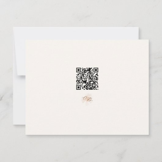 Boho Chic Wildflower QR Code Wedding 出欠カード (裏面)