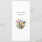 Boho Chic Wildflower Simple Wedding メニュー (裏面)