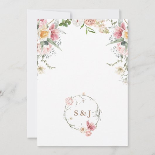 Boho Chic Wildflower Spring Garden Wedding 招待状 (裏面)