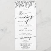 Boho Chic Wildflower Tea Length Wedding プログラム (正面)