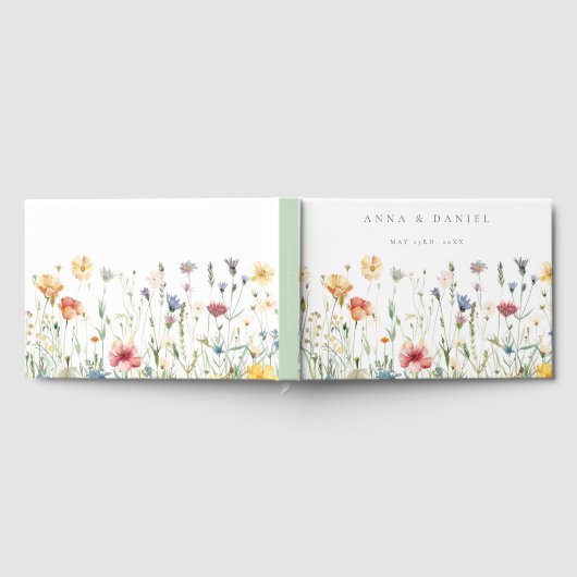 Boho Chic Wildflower Wedding ゲストブック (全面)