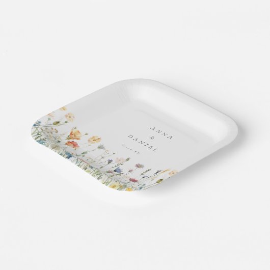 Boho Chic Wildflower Wedding ペーパープレート (傾斜あり)