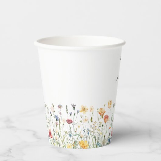 Boho Chic Wildflower Wedding 紙コップ (正面)