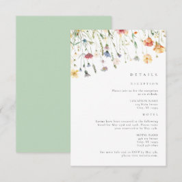 Boho Chic Wildflower Wedding Details エンクロージャーカード