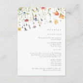 Boho Chic Wildflower Wedding Details エンクロージャーカード (正面)