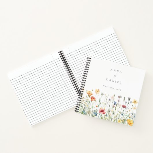 Boho Chic Wildflower Wedding Guest Book ノートブック (内部)