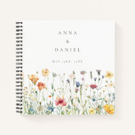 Boho Chic Wildflower Wedding Guest Book ノートブック