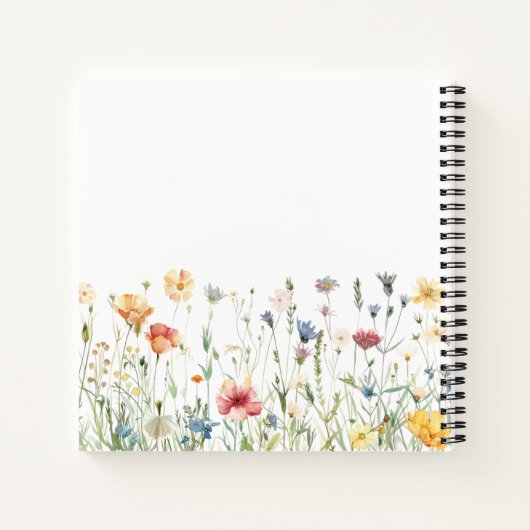Boho Chic Wildflower Wedding Guest Book ノートブック (裏面)