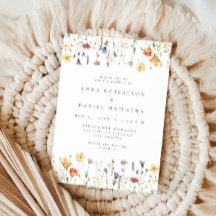 Boho Chic Wildflower Wedding Invitation