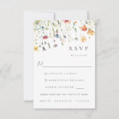Boho Chic Wildflower Wedding Meal Choice RSVP Card (正面)