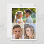 Boho Chic Wildflowers Modern 3 Photo セーブザデート (裏面)