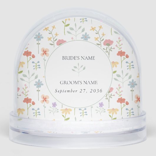 Boho Chic Wildflowers Modern Floral Wedding Photo (正面)