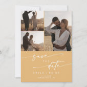 Boho Chic Yellow Marigold写真数々のQRコード セーブザデート (正面)