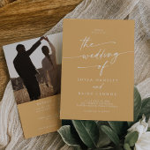 Boho Chic Yellow Marigold写真QRコード結婚ズ 招待状