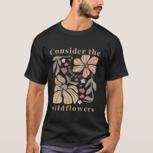 Boho Christian野花の夏の風土を考える Tシャツ