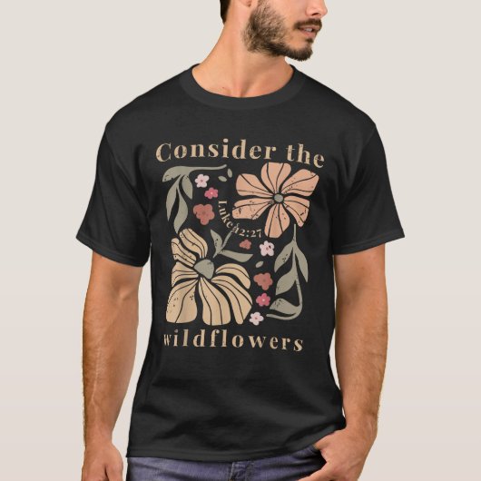 Boho Christian野花の夏の風土を考える Tシャツ (正面)