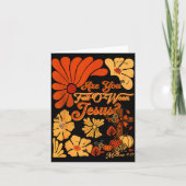 Boho Christian Fall Thanksgiving Are You Fall-o-we カード (正面)