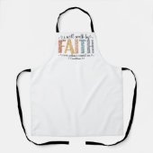 Boho Christian Walk by Faith Bible Verse Floral エプロン (正面)