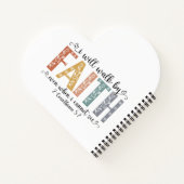 Boho Christian Walk by Faith Bible Verse Floral ノートブック (裏面)