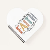 Boho Christian Walk by Faith Bible Verse Floral ノートブック (正面)