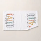 Boho Christian Walk by Faith Bible Verse Floral バスタオルセット (ハンドタオル)