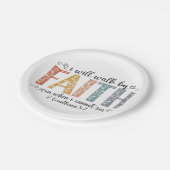 Boho Christian Walk by Faith Bible Verse Floral ペーパープレート (アングル)