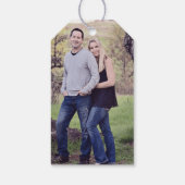 Boho Christmas フランスの Reindeer Joyaux Noel写真 ギフトタグ (裏面)