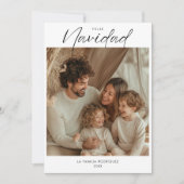 Boho Christmas Feliz Navidad家族写真 シーズンカード (正面)