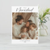 Boho Christmas Feliz Navidad家族写真 シーズンカード (スタンド正面)