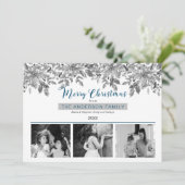 Boho Christmas Greeneryメリークリスマス3写真 シーズンカード (スタンド正面)