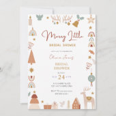 Boho Christmas Merry little bridal shower  招待状 (正面)