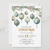 Boho Christmas ornament party Invitation 招待状 (正面)